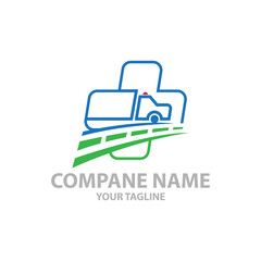 medical car logo unique and creativ,Health Delivery Icon Logo Design Element.