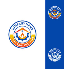 Illustration graphic vector of plumbing, heating and cooling service Logo Design template.