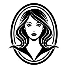 a detailed vector logo for a simple cosmetic shop featuring a woman's eyelashes in silhouette