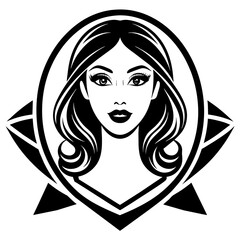 a detailed vector logo for a simple cosmetic shop featuring a woman's eyelashes in silhouette