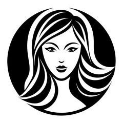 a detailed vector logo for a simple cosmetic shop featuring a woman's eyelashes in silhouette