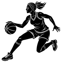 boy and girl sport vector silhouette illustration