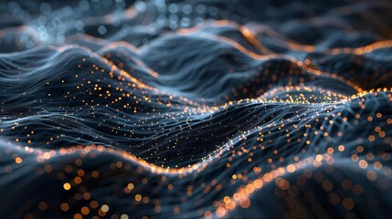 futuristic data processing and information technology concept in spacetime 3d illustration