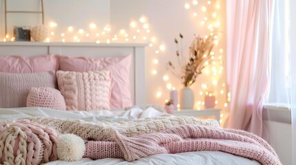 girly teenage bedroom interior with stylish decor and personal touches cozy and inviting space