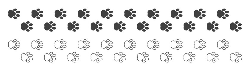 dog footprints icon on white background