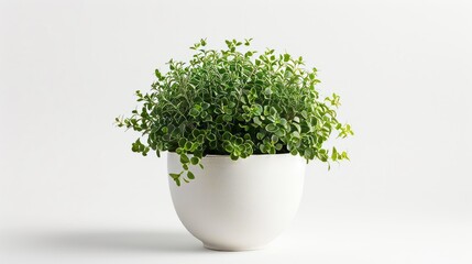 Potted herbs, isolated on a white background