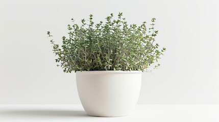 Potted herbs, isolated on a white background