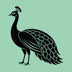 Silhouette of a peacock vector art