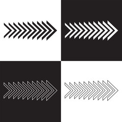 Arrow icons group. Set of black arrows symbols with blend effect used in web and template. Chevron symbols. Vector isolated on white and black background. vector  illustration .Eps10.