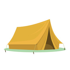 Modern folding tent for hiking and outdoor travel. Flat style.