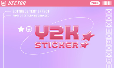 Y2K vector editable text effect.