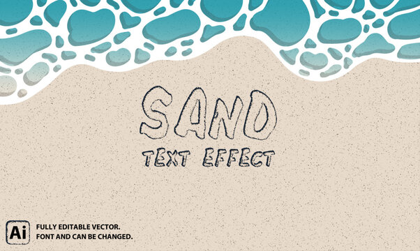editable text effect "SAND"