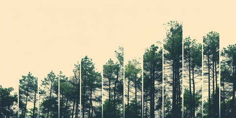 tree graph chart and nature's growth and renewal symbolic for business growth