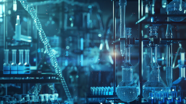 Scientists Collaboratively Developing a New Vaccine in a High-Tech Biolab with Advanced Research Equipment