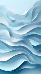 Fototapeta premium Abstract light blue waves paper art background vector image