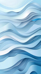 Fototapeta premium Abstract light blue waves paper art background vector image