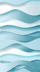 Abstract light blue waves paper art background vector image