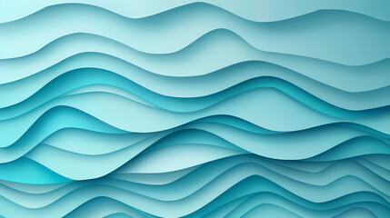Fototapeta premium Abstract light blue waves paper art background vector image