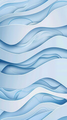 Fototapeta premium Abstract light blue waves paper art background vector image