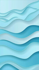 Fototapeta premium Abstract light blue waves paper art background vector image
