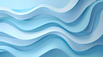 Obraz premium Abstract light blue waves paper art background vector image