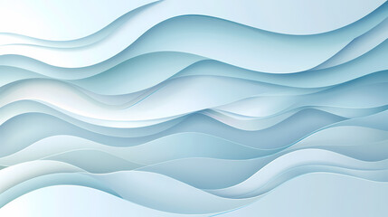 Fototapeta premium Abstract light blue waves paper art background vector image