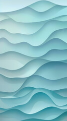 Fototapeta premium Abstract light blue waves paper art background vector image