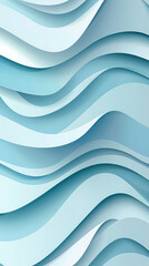 Fototapeta premium Abstract light blue waves paper art background vector image