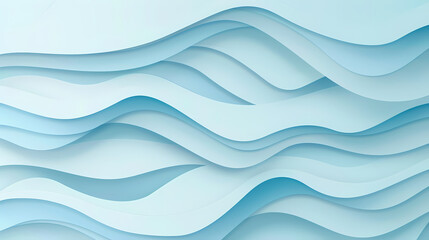 Fototapeta premium Abstract light blue waves paper art background vector image
