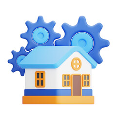 Property Management 3D Illustration with Isolated Background