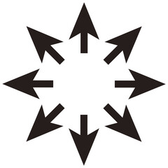 八後方の矢印セットイラスト