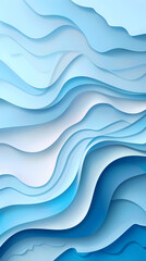 Fototapeta premium Abstract light blue waves paper art background vector image