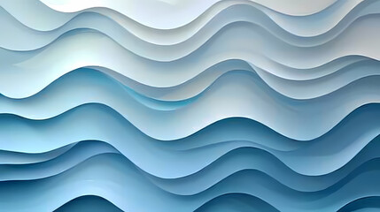 Fototapeta premium Abstract light blue waves paper art background vector image