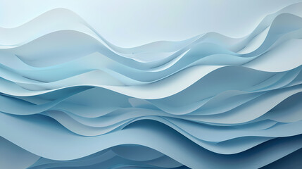 Fototapeta premium Abstract light blue waves paper art background vector image