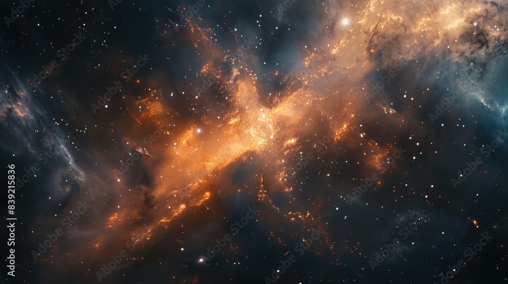 Poster nebula in space with stars, created with some elements