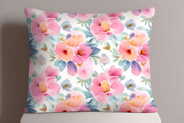 Floral Watercolor Surface Pattern Art in Multicolored Textures for Pillow Purses and Wallpaper