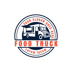 Food or beverage truck logo vector. Suitable for food or beverage businesses on the roadside, stadiums, restaurants etc.