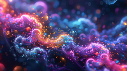 Fototapeta premium Fantasy-themed backdrop featuring abstract wavy patterns for kids' events