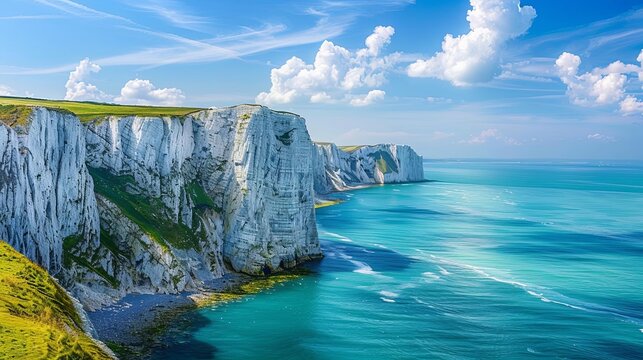 the white cliffs of dover on a sunny day iconic british landmark landscape photography