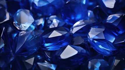 Sapphires Isolated. Sapphire. Macro. A beautiful Sapphire gems isolated. Emerald, Sapphire or Tourmaline blue crystals. Gems. Mineral crystals. Blue Sapphire background, Texture, pattern.