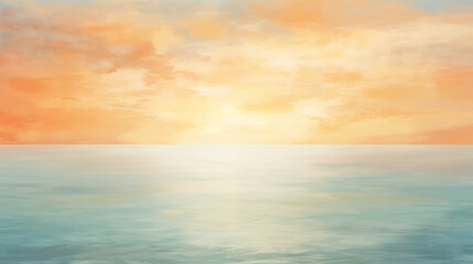 Naklejka premium Minimalist ocean sunset art