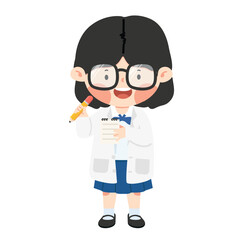 girl student in science gown