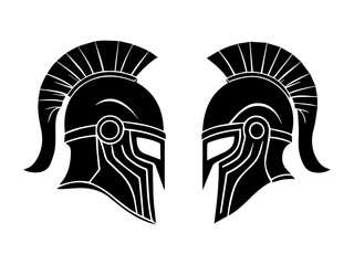 spartan helmet silhouette illustration