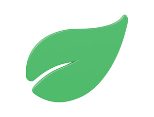 Leaf icon 3d render illustration