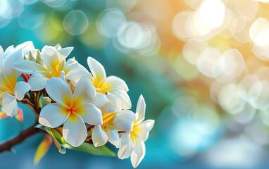 Plumeria Flowers Basking in Sunlight