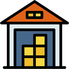 Vector Icon Warehouse, Data Warehouse, Distribution Center, Data, Hosting