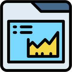 Vector Icon Stock Market, Big Data, Analysis, Bar Chart, Statistics Report
