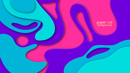 colorful bright background with paper cut effect
