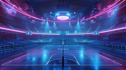 nba style futuristic tron stadium lab 