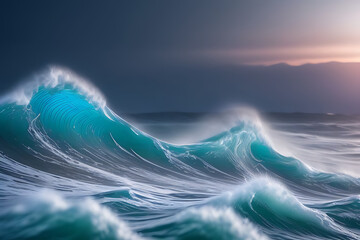 waves music illustration 3d research science communication gital technology ai concept stream connect line network fields data blockchain flow big cyber